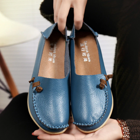 Mocasines planos de color puro de gran tamaño, suave y multidireccional - MXbueno