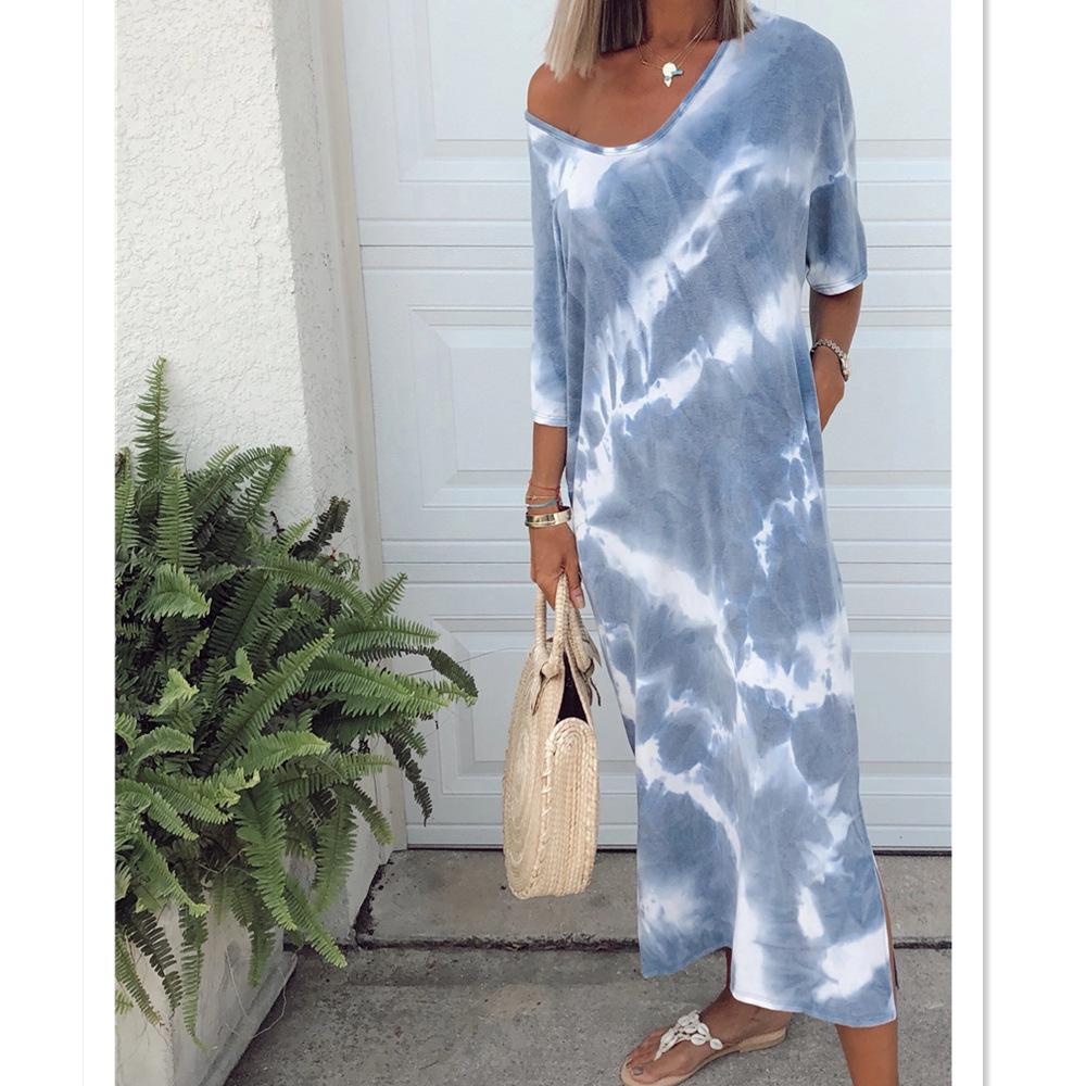 Vestido Delgado Sexy De Mujer Estampado Y Teñido