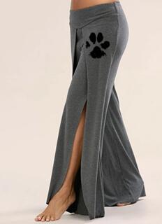 Patas de perro pierna ancha lado hendidura flowy Yoga pantalones