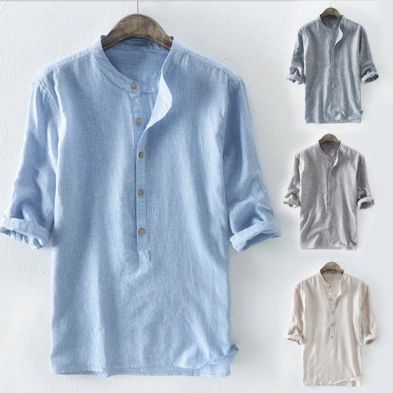 Camisa Con Mangas A Rayas Y Botones