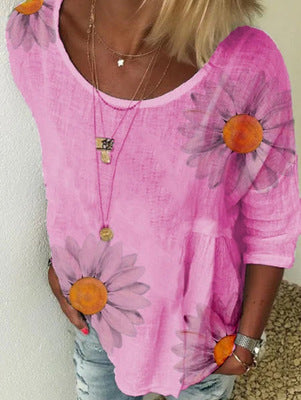 Camisa Blanca de Algodón Mezclado Casual