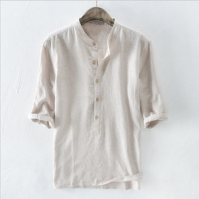 Camisa Con Mangas A Rayas Y Botones