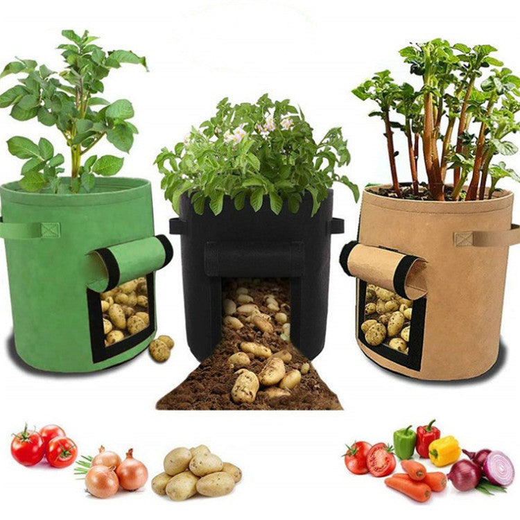 Cubo De Plantación De Papa De Fieltro Cubo De Vivero De Plantas Vegetales Multifuncional Bolsa De Plantación De Fieltro No Tejido