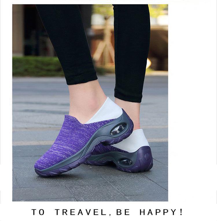 Mujer Zapatillas transpirables de punto Soft con suela sin cordones - MXbueno