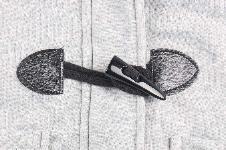 ¡GRAN OFERTA DE SÓLO ESTA SEMANA!Chaqueta de manga larga con capucha de bolsillo con hebilla de cuerno para mujer - MXbueno