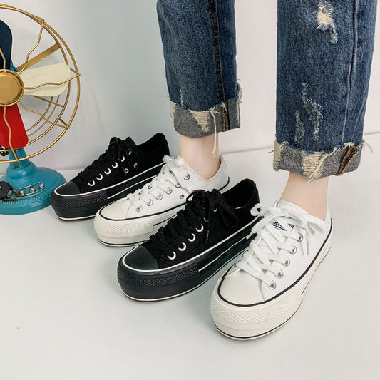 [W-Zapato] 2022 Verano Nuevos Zapatos De Lona Elevados De Suela Gruesa