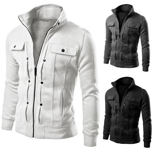 Chaqueta de hombre de suéter de cuello alto slim fit de moda