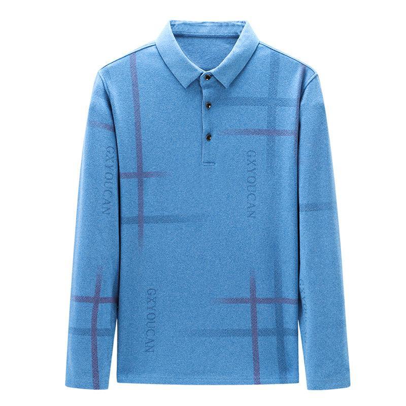 Polo de manga larga con solapa para hombre estampado - MXbueno