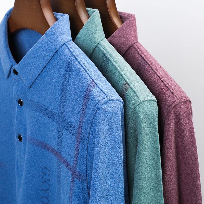 Polo de manga larga con solapa para hombre estampado - MXbueno