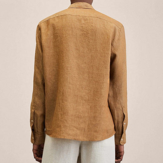 [M-Ropa] Camisa Regular De Lino Para Hombre