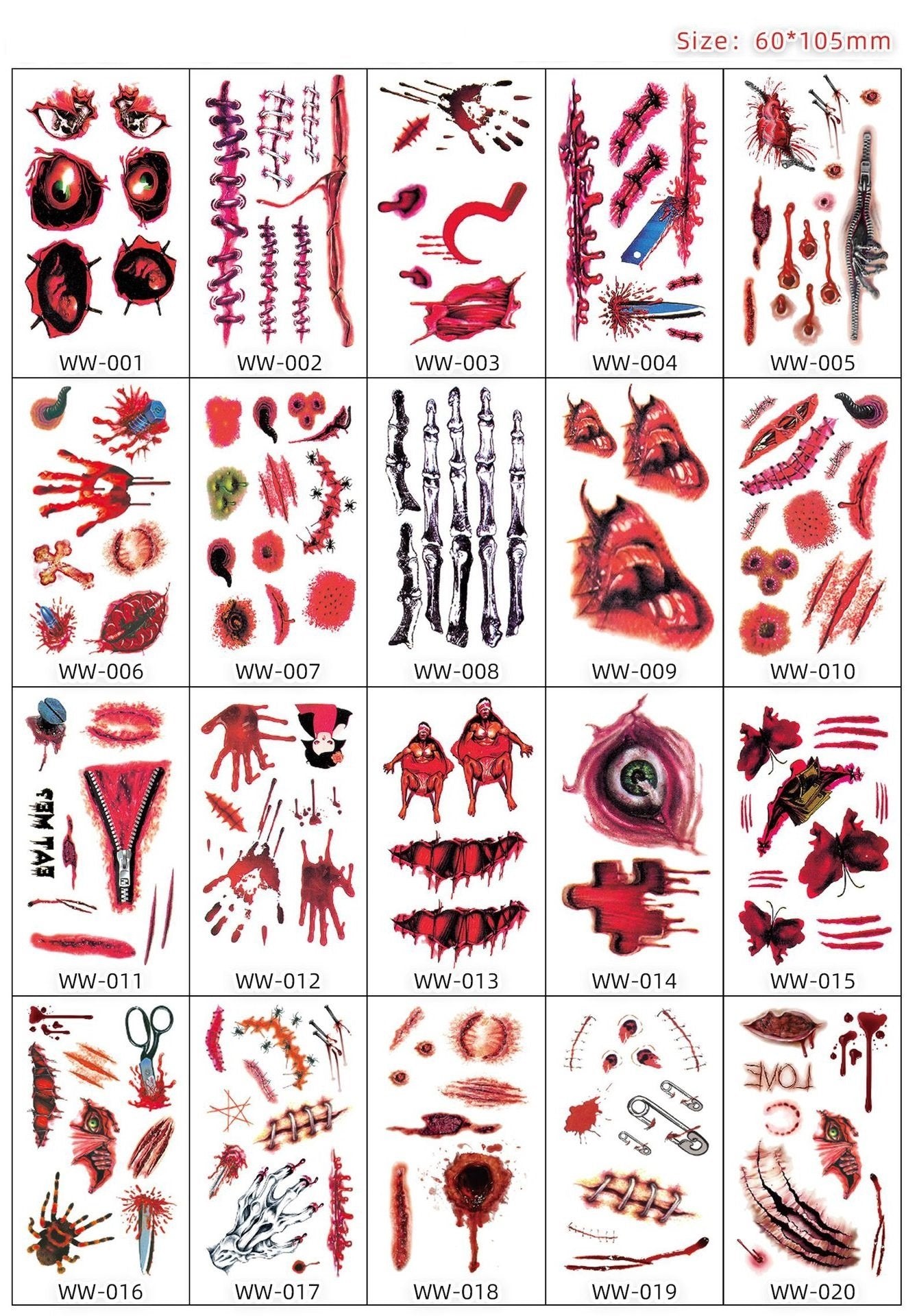 Pegatinas De Cicatrices De Sutura Sangrante De Halloween