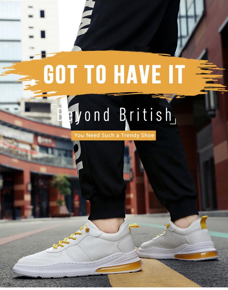 Moda Hombres Zapatillas de Cuero Aire Zapatos Tide Suela de Goma