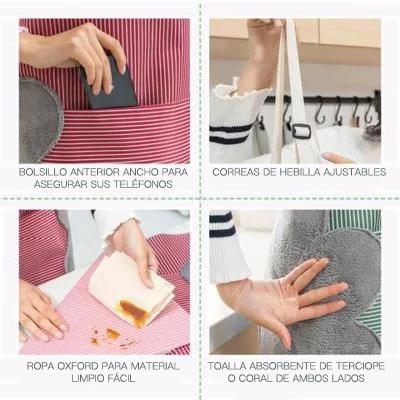 Delantal de Cocina Impermeable de Mano Borrable