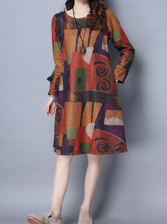 Falda Base Vestido De Lana Estampada - MXbueno