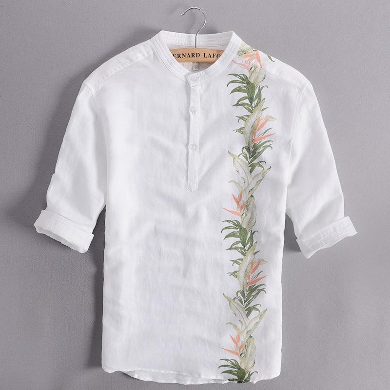 Camisa de lino a rayas