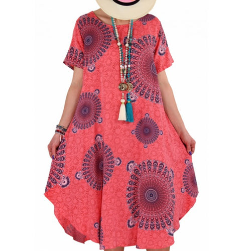 Vestido De Mujer De Manga Corta Con Estampado De Lunares Irregulares Calientes