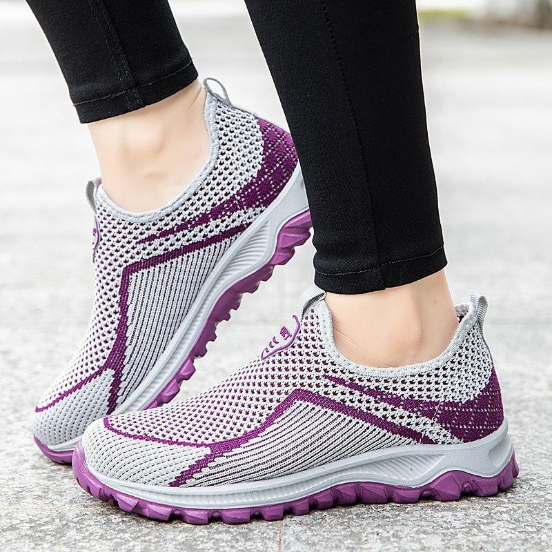 [W-Zapato] Zapatos Ligeros Para Caminar Sin Cordones Fly Woven Para Mujer