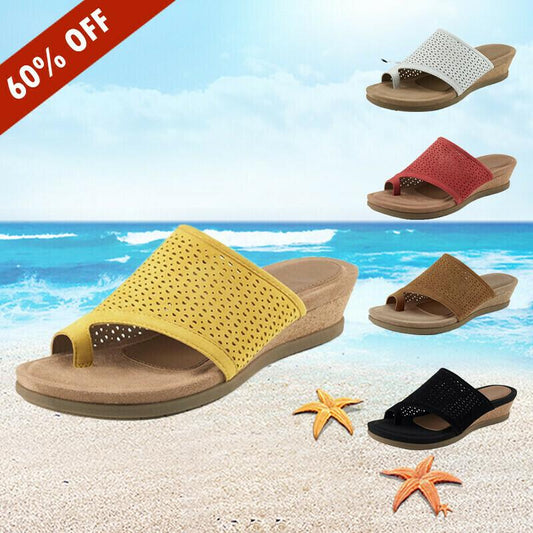 Sandalias Ortopédicas Con Cuña De Gamuza