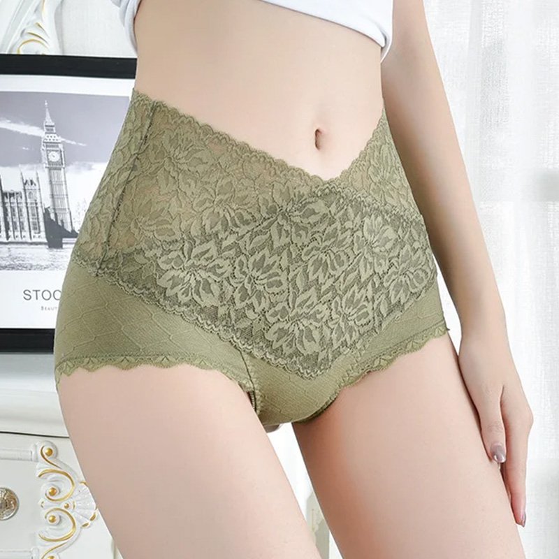 [W-Ropa Interior] Bragas De Encaje Con Panel Recortado