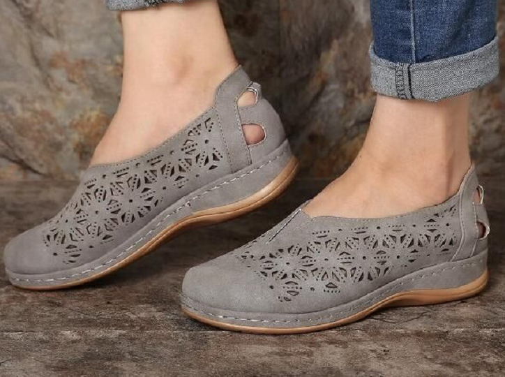 Zapatos de mujer elásticos y cómodos de piel sintética