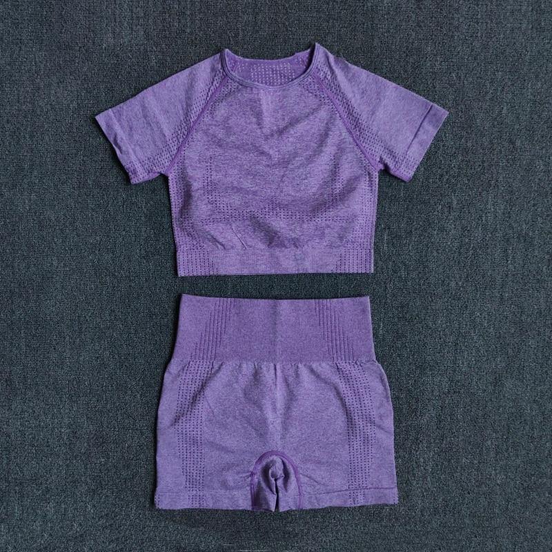 2/3/5PCS Seamless Women Yoga Set Workout Sportswear Gym Clothing Fitness Long Sleeve Crop Top High Waist Leggings Sports Suits - MXbueno