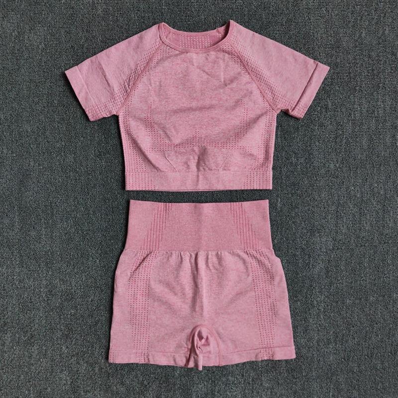 2/3/5PCS Seamless Women Yoga Set Workout Sportswear Gym Clothing Fitness Long Sleeve Crop Top High Waist Leggings Sports Suits - MXbueno