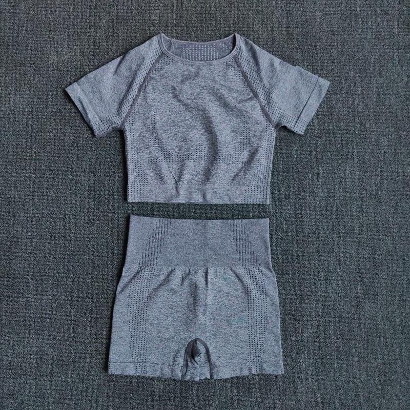 2/3/5PCS Seamless Women Yoga Set Workout Sportswear Gym Clothing Fitness Long Sleeve Crop Top High Waist Leggings Sports Suits - MXbueno