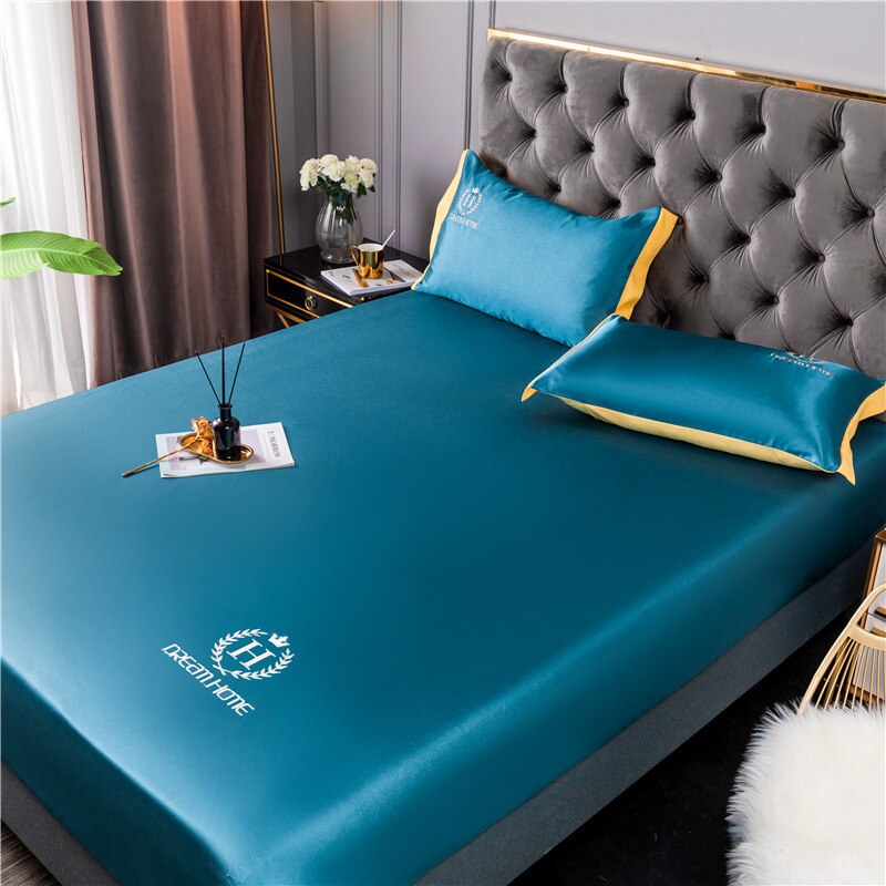 Juego de 2/3 piezas de sábana de seda helada lavable y almohadilla de enfriamiento