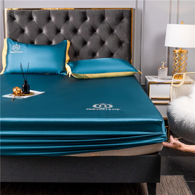 Juego de 2/3 piezas de sábana de seda helada lavable y almohadilla de enfriamiento