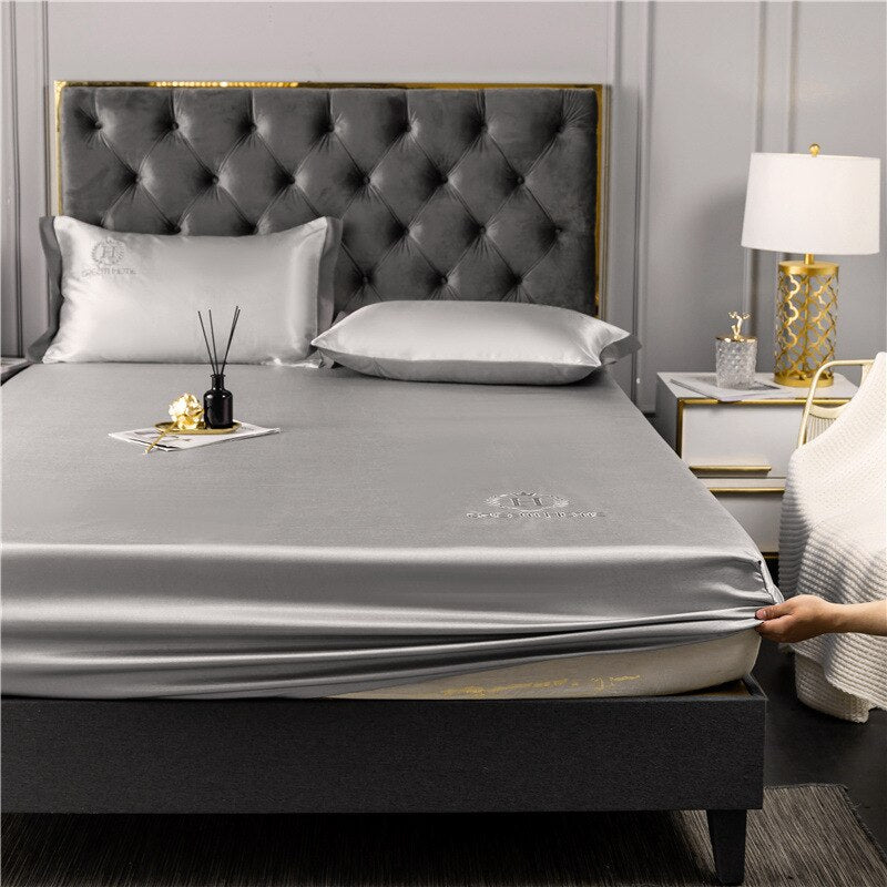 Juego de 2/3 piezas de sábana de seda helada lavable y almohadilla de enfriamiento