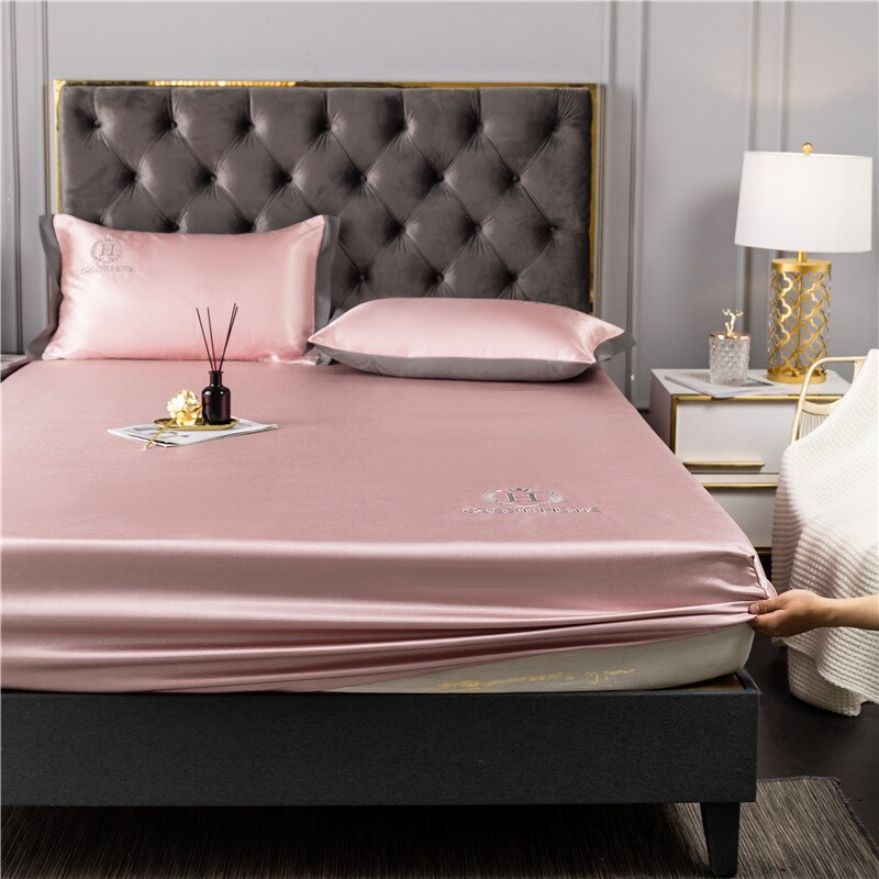 Juego de 2/3 piezas de sábana de seda helada lavable y almohadilla de enfriamiento