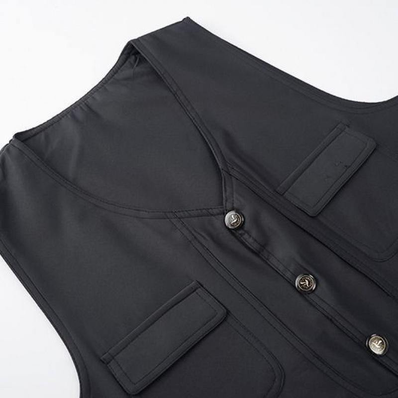 Chaleco de Otoño e invierno multibolsillos de terciopelo