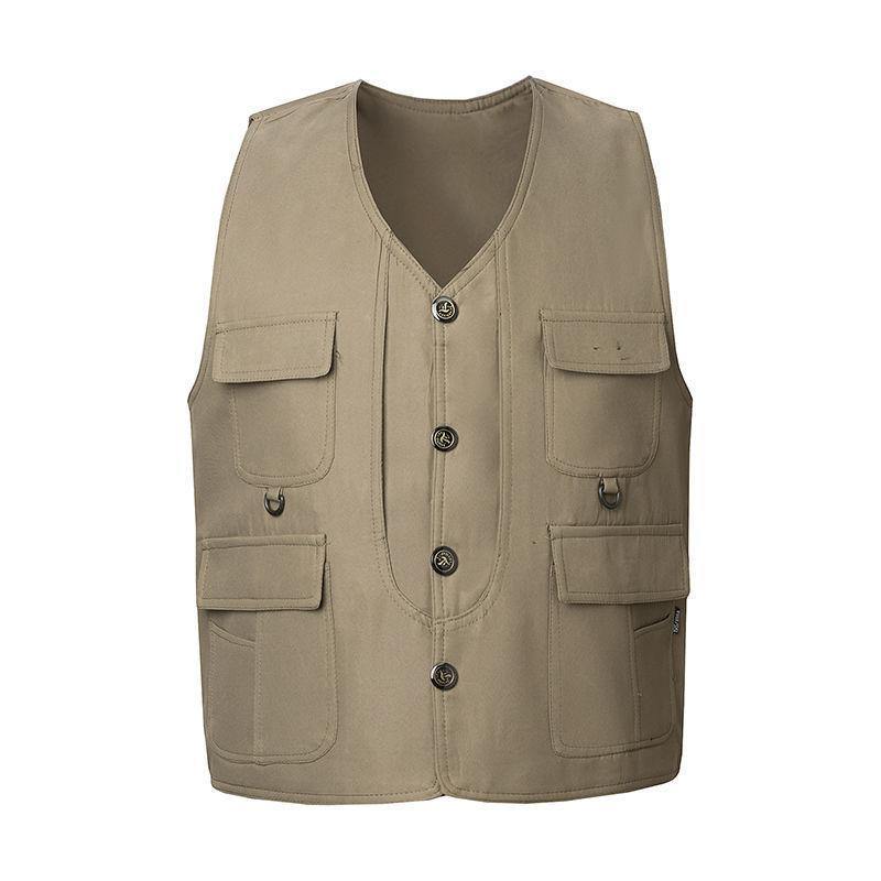 Chaleco de Otoño e invierno multibolsillos de terciopelo