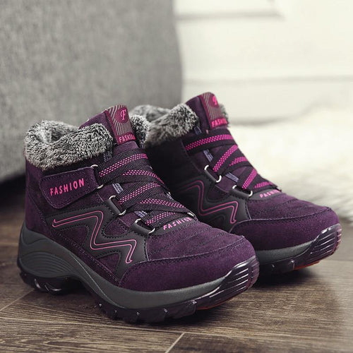 Botas altas cómodas térmicas de vellosidades de invierno para mujer - MXbueno