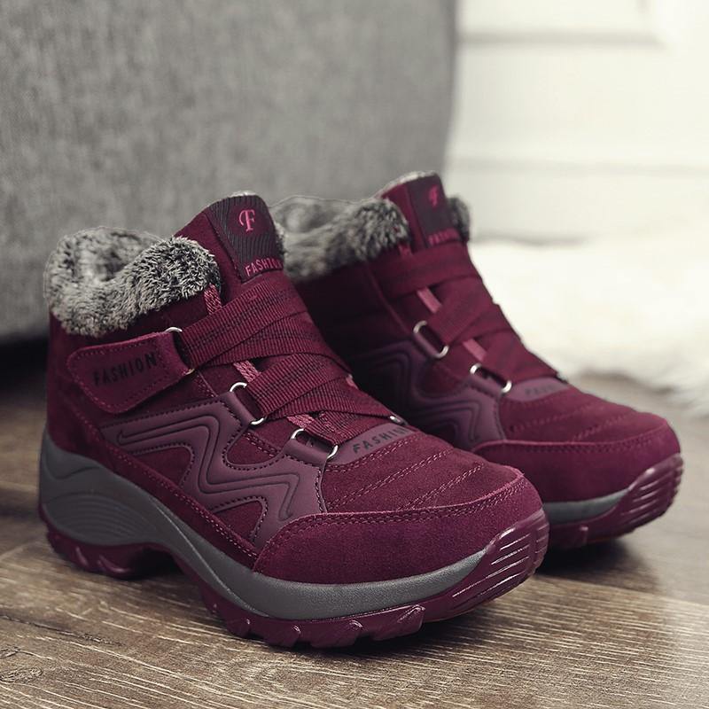Botas altas cómodas térmicas de vellosidades de invierno para mujer - MXbueno