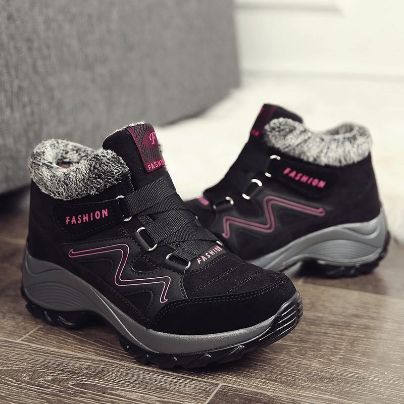 Botas altas cómodas térmicas de vellosidades de invierno para mujer - MXbueno