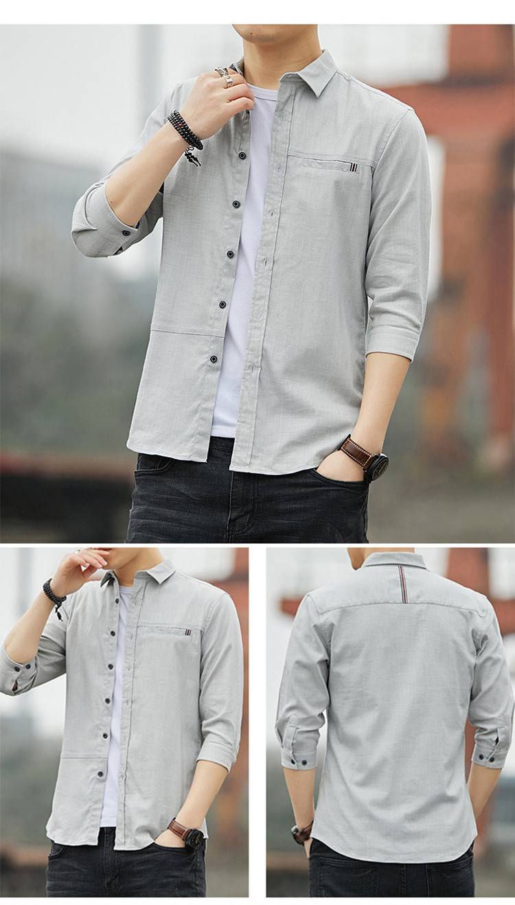 VENTA CALIENTE-Tendencia de los jóvenes, Súper suave, 100% algodón - Camisas de los hombres - Negocios y ocio