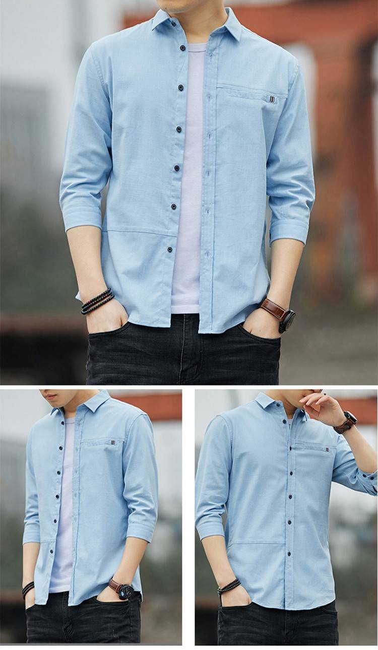 VENTA CALIENTE-Tendencia de los jóvenes, Súper suave, 100% algodón - Camisas de los hombres - Negocios y ocio