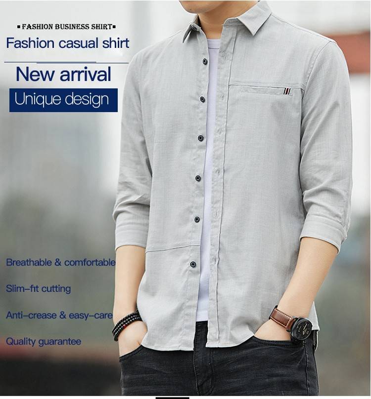 VENTA CALIENTE-Tendencia de los jóvenes, Súper suave, 100% algodón - Camisas de los hombres - Negocios y ocio