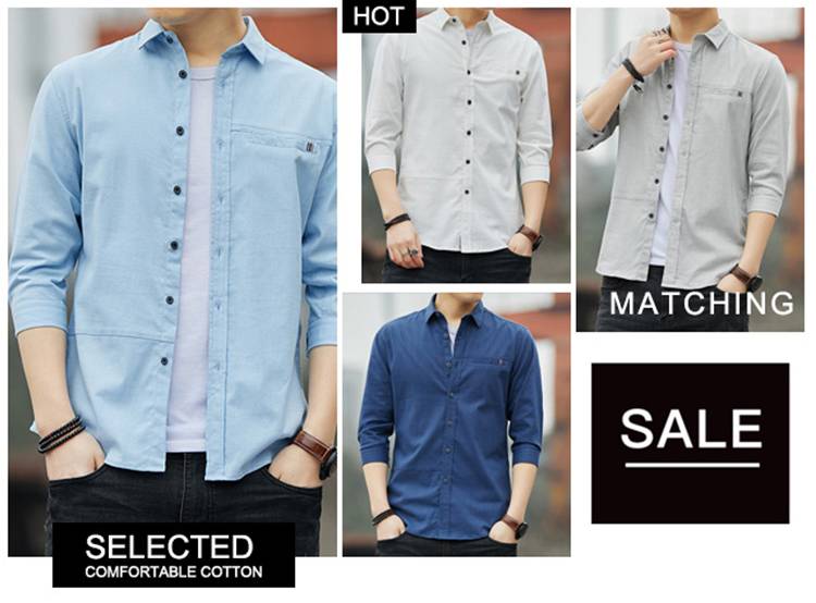 VENTA CALIENTE-Tendencia de los jóvenes, Súper suave, 100% algodón - Camisas de los hombres - Negocios y ocio
