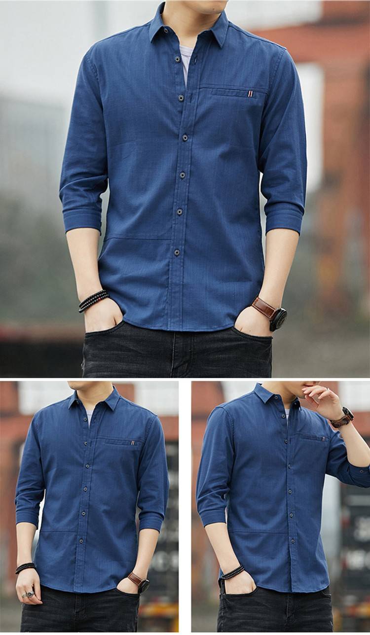 VENTA CALIENTE-Tendencia de los jóvenes, Súper suave, 100% algodón - Camisas de los hombres - Negocios y ocio