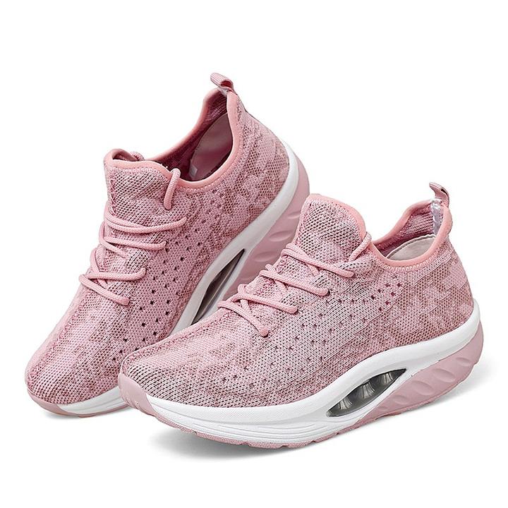 Cojín de aire transpirable de las mujeres cuña corriendo zapatillas de ocio