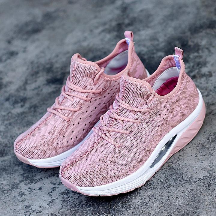 Cojín de aire transpirable de las mujeres cuña corriendo zapatillas de ocio