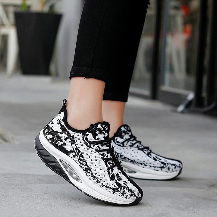 Cojín de aire transpirable de las mujeres cuña corriendo zapatillas de ocio