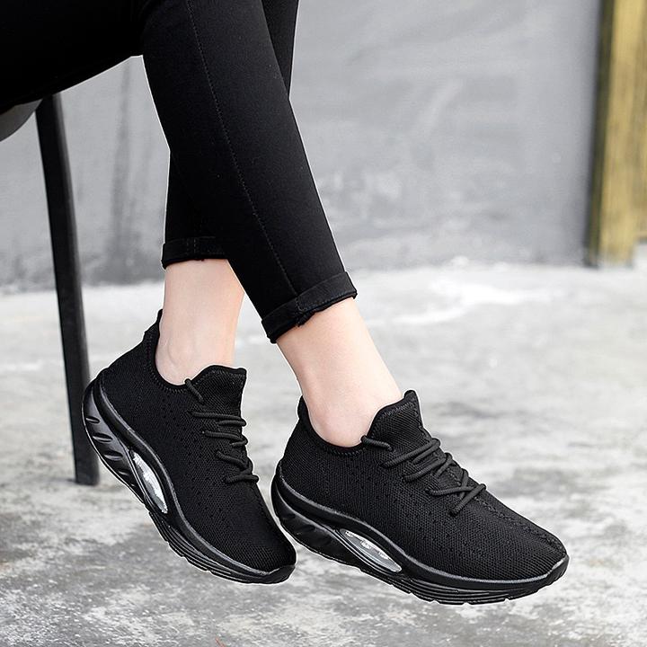 Cojín de aire transpirable de las mujeres cuña corriendo zapatillas de ocio