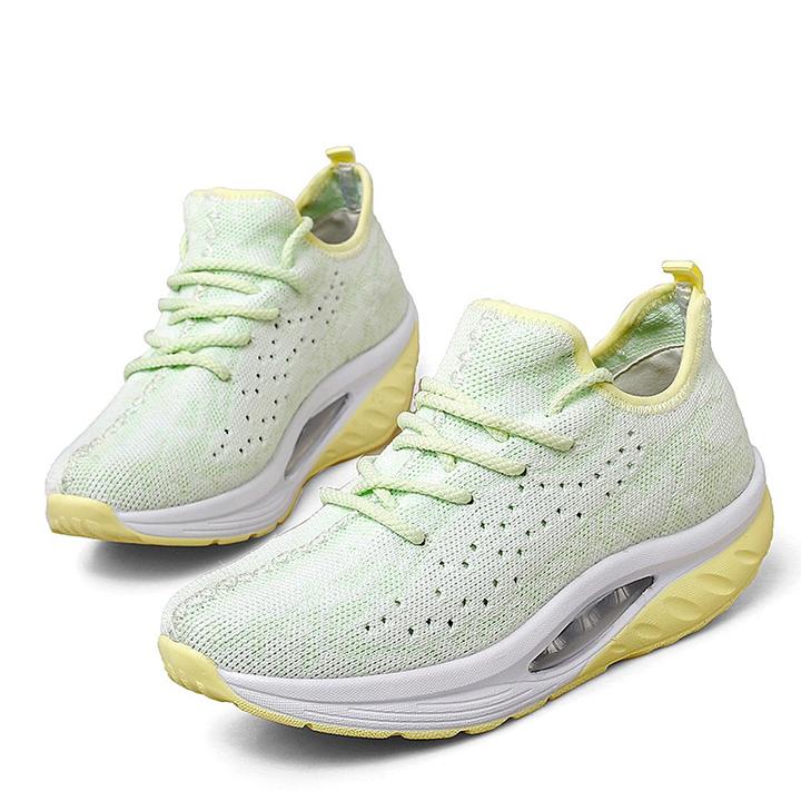 Cojín de aire transpirable de las mujeres cuña corriendo zapatillas de ocio