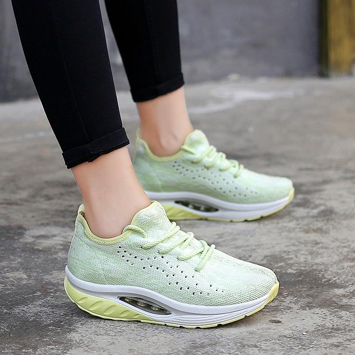 Cojín de aire transpirable de las mujeres cuña corriendo zapatillas de ocio