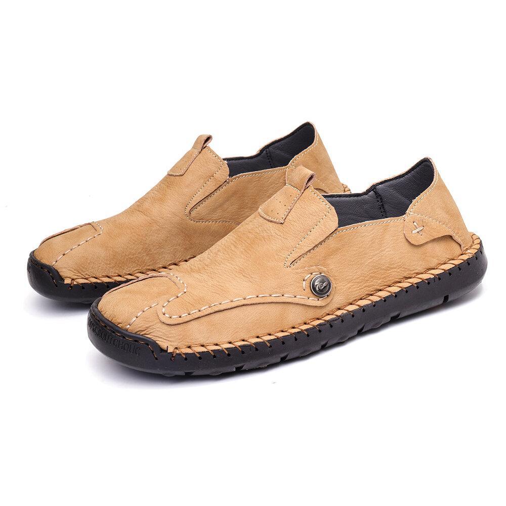 Zapatos De Cuero Perezosos Casuales Hechos A Mano