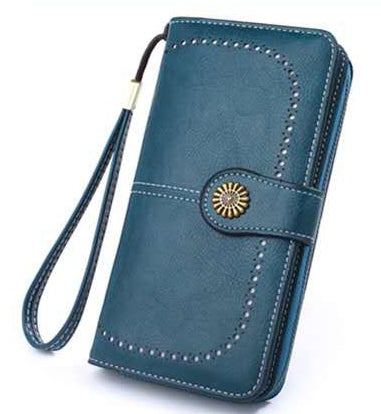 Bolso retro con cremallera de cuero y cera oleosa