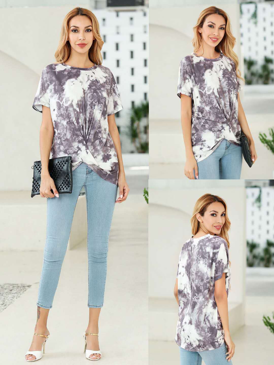 Camiseta con nudo tie-dye